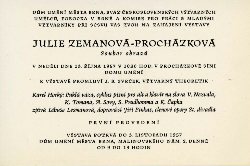 Obrazy Julie Zemanové-Procházkové